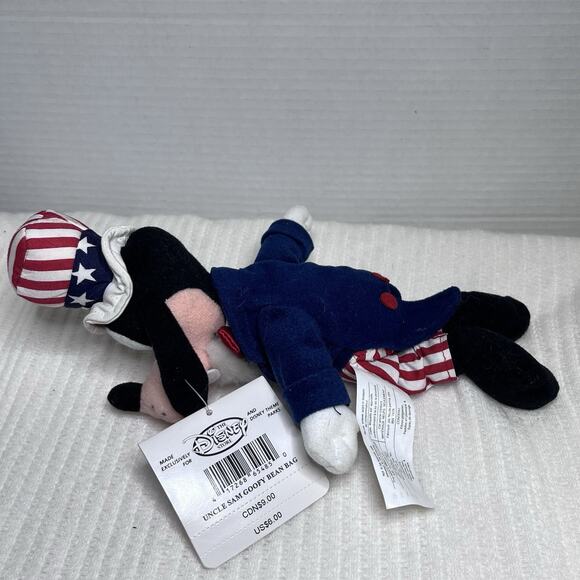 Disney Store Uncle Sam Goofy 11 inch Plush Bean Bag Toy 4th of July - Picture 2 of 4
